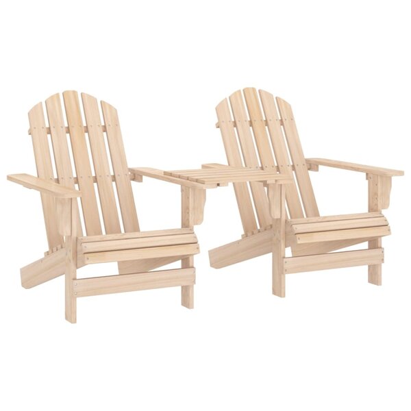 vidaXL Chaises de jardin Adirondack avec table Bois de sapin solide