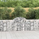 vidaXL Paniers à gabions arqués 13 Pièces 200x30x80/100 cm Fer galvanisé