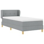 Lit à ressort vidaXL avec matelas en gris clair  90x200 cm  tissu