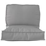 vidaXL Set de coussins en palette de 2 pièces en tissu Oxford gris