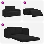 vidaXL Canapé-lit au sol 2-en-1 Noir 148x71x83 cm Velours
