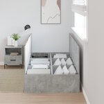 vidaXL Cadre de lit de rangement en béton gris 80x200 cm