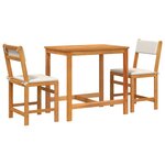 vidaXL Ensemble de balcon avec coussins 3 Pièces bois massif d'acacia