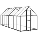 vidaXL Serre avec cadre de base anthracite 445x169x195 cm aluminium