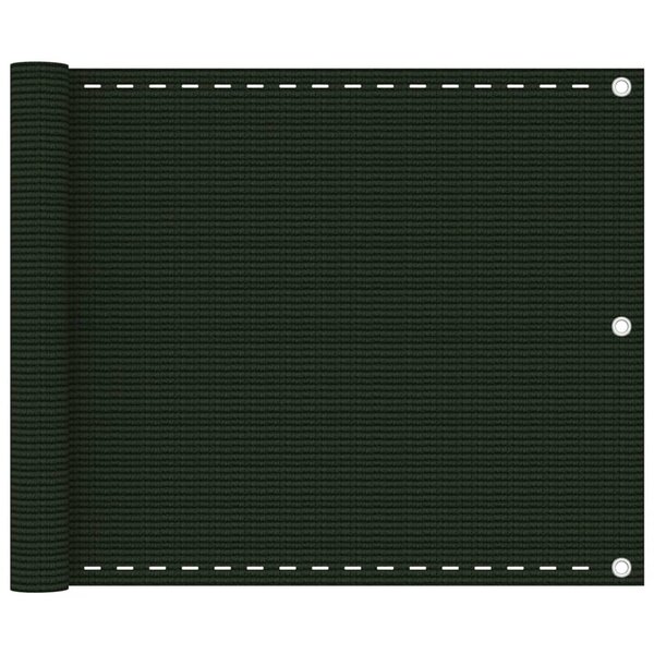 vidaXL Écran de balcon Vert foncé 75x300 cm PEHD