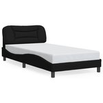 vidaXL Cadre de lit avec LED sans matelas noir 100x200 cm tissu