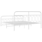 vidaXL Cadre de lit métal avec tête de lit/pied de lit blanc 183x213cm