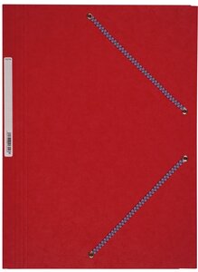 Chemise Carte Lustée A4 à rabats avec élastique et étiquette de dos Rouge COUTAL