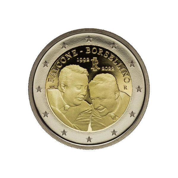 Monnaie 2 euros commémorative italie 2022 - borsellino