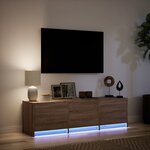 vidaXL Meuble TV avec LED chêne marron 140x34x40 cm bois d'ingénierie