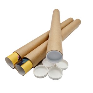 Lot de 10 tubes carton brun pour affiche poster 5 cm x 50 cm