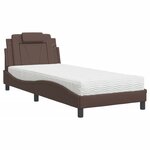 vidaXL Lit avec matelas marron 90x200 cm similicuir