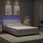 vidaXL Cadre de lit avec LED sans matelas blanc 140x190 cm