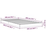 vidaXL Cadre de lit sans matelas noir 100x200 cm bois massif de pin