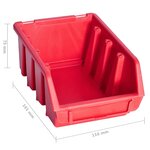 vidaXL Kit de bacs de stockage et panneaux muraux 141Pièces rouge et noir