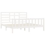 vidaXL Cadre de lit sans matelas blanc 200x200 cm bois massif de pin