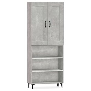 Vidaxl buffet haut gris béton bois d'ingénierie