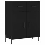 vidaXL Buffet noir 69 5x34x90 cm bois d'ingénierie