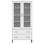 vidaXL Bibliothèque avec pieds en métal Blanc 85x35x172 5 cm Bois OSLO
