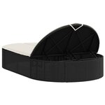 vidaXL Chaise longue double avec coussins noir résine tressée