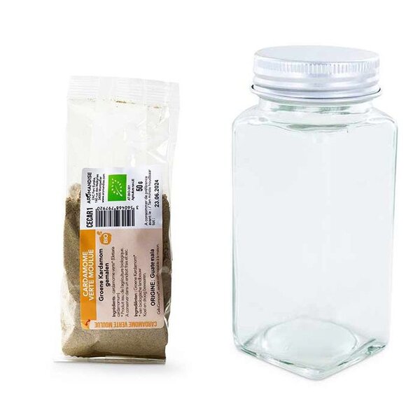 Flacon à épices poudreur + cardamome moulue 50 g