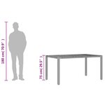 vidaXL Table de jardin et dessus en bois d'acacia noir résine tressée
