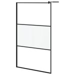 vidaXL Paroi de douche 115x195 cm Verre ESG demi-dépoli Noir