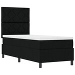 vidaXL Lit à Ressorts avec Matelas & LED Noir 80x200 cm Tissu
