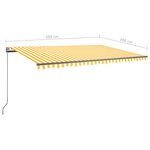 vidaXL Auvent manuel rétractable avec LED 500x300 cm Jaune et blanc