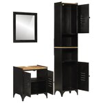 vidaXL Ensemble de meubles salle de bain 3 Pièces fer et bois de manguier