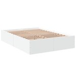 vidaXL Cadre de lit Blanc 140x190 cm bois d'ingénierie