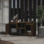 vidaXL Meuble TV Chêne fumé 102x37 5x52 5 cm Bois d'ingénierie