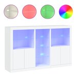 vidaXL Buffet avec lumières LED blanc 162x37x100 cm