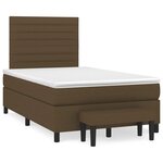 vidaXL Sommier à lattes de lit et matelas marron foncé 120x190cm tissu