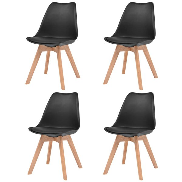 vidaXL Chaises à manger lot de 4 Noir Plastique