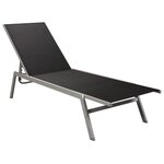 vidaXL Chaise longue Acier et textilène Noir