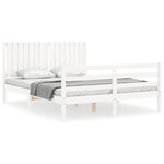 vidaXL Cadre de lit sans matelas blanc 160x200 cm bois massif