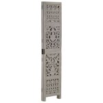 vidaXL Cloison de séparation 3 panneaux Gris 120x165 cm Bois manguier