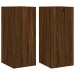 vidaXL Meubles TV muraux lumières LED 2 Pièces chêne marron 30 5x35x70 cm