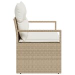 Sofa de jardin 2 places vidaXL avec rangement et coussins en poly rotin beige