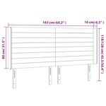 vidaXL Tête de lit à LED Gris foncé 163x16x118/128 cm Tissu