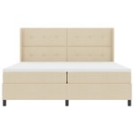 Lit box spring vidaXL avec matelas et LED Crème 200x200 cm Tissu