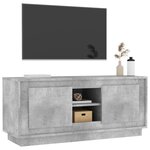 vidaXL Meuble TV gris béton 102x35x45 cm bois d'ingénierie