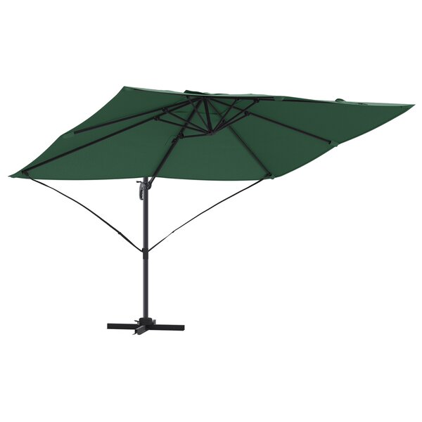 vidaXL Parasol cantilever vert Vert Tissu en polyester et cadre en métal