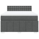 vidaXL Sommier à lattes de lit avec matelas Gris foncé 160x200cm Tissu