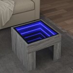 vidaXL Table basse avec LED infini sonoma gris 40x40x30 cm