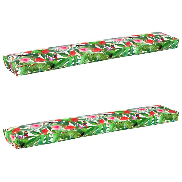 vidaXL Coussins de Palette pour Banc 2 Pièces Jungle Tropicale 200x40x8 cm Tissu Oxford