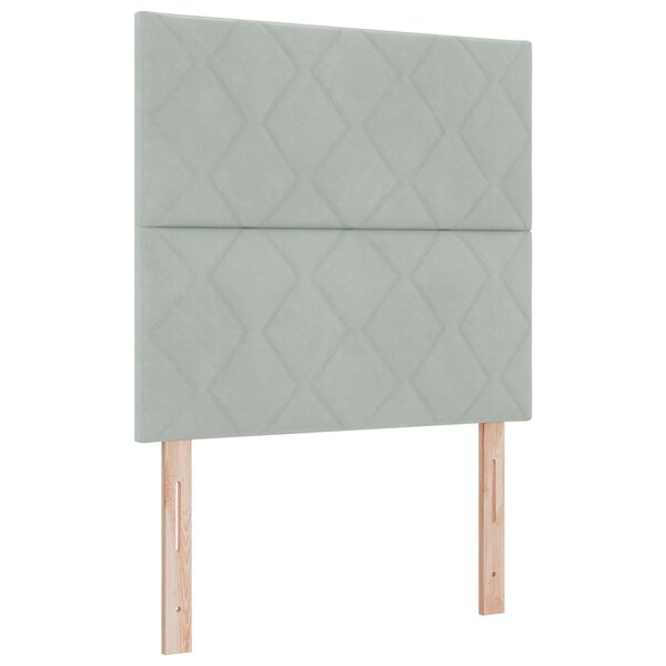 vidaXL Tête de Lit Motif Blocs de Diamant Gris Clair 100 cm Velours