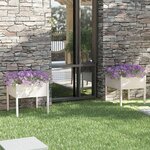 vidaXL Jardinières 2 Pièces Blanc 70x70x70 cm Bois de pin massif