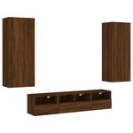 vidaXL Unités murales TV 5 Pièces chêne marron bois d'ingénierie